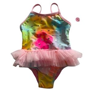 George Rainbow Tutu and hearts Baby girl Swimsuit One Piece 12-18 Months